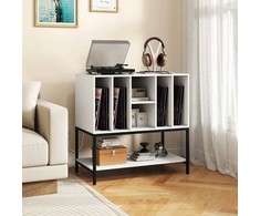 Promotions Įrašų leistuvo stovas, 6 skyrių vinilo laikymo stalas, baltas