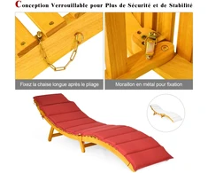 Promotions Gultas su pagalvėle 190x55x52 cm natūrali/kremiškai balta/raudona