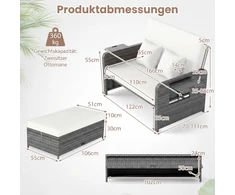 Promotions Gultas su reguliuojama atlošo dalimi 166x70x88 cm Baltas
