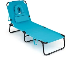 Promotions Įdegio kėdė 166.4x63.5x33.5 cm Mėlyna Sulankstoma