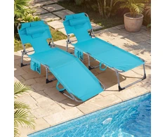Promotions Įdegio kėdė 169x61x35.6-80 cm Turkio spalvos sulankstoma