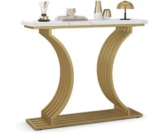 Promotions Įėjimo staliukas, 100x29x80 cm, baltas, auksinis