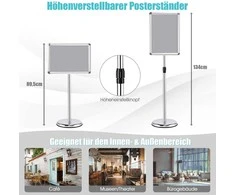 Promotions Informacinis stovas, aukščio reguliavimas, 89,5x33x24 cm, juodas