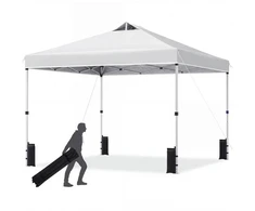 Promotions Iškylančio stiliaus palapinė su stogu 300x300x250-270 cm balta