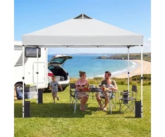 Promotions Iškylančio stiliaus palapinė su stogu 300x300x250-270 cm balta