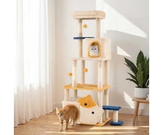 Promotions Kačių draskyklė, 85x42x159 cm, smėlio spalvos, medinė