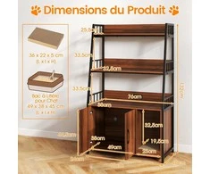 Promotions Katės kraiko dėžės dėžutė, 49x38x44,5 cm, riešutas ir juoda