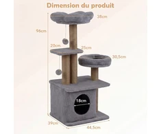 Promotions Kačių medis bokštas 44,5x39x96 cm Pilka medžiaga