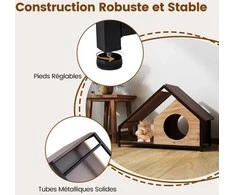 Promotions Kačių namelis, medinis vidaus kačių namelis su veranda, 84x43x58.5 cm