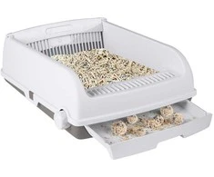 Promotions Kačių tualetas, pusiau automatinis, 60x46x24 cm, baltas, stalčiaus tipo dėklas
