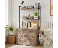 Promotions Kačių tualeto dėžės spintelė, 80x48x145 cm, pilka, metalinis rėmas