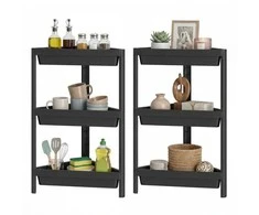 Promotions Kampinė dušo lentynėlė 25.4x44.5x67.3 cm juoda, plastikas, laikymo