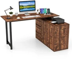 Promotions Kampinis rašomasis stalas, 138x104x74 cm, rudas