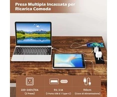 Promotions Kampinis rašomasis stalas, 138x104x74 cm, rudas