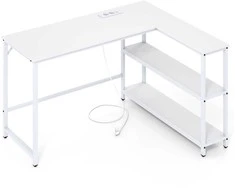 Promotions Kampo rašomasis stalas, 131x106x75 cm, balta, metalinis rėmas