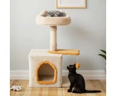Promotions Katės draskyklė, 40x30x61 cm, mediena, draskymo stulpas, pliušinis audinys