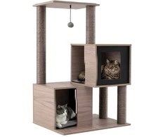 Promotions Katės draskyklė, 60x48x93 cm, pilka, sizalio draskymo stulpai