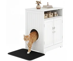 Promotions Katės kraiko dėžės uždangalas 59.7x43.2x69.9 cm Baltos spalvos medžio baldai