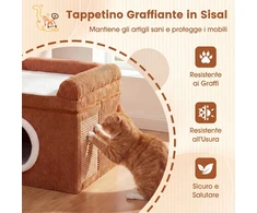 Promotions Katės lova 49x41x39 cm Ruda, sizalio draskyklė