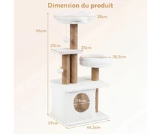 Promotions Katės medžio bokštas 44,5x39x96 cm Pilka medžiaga
