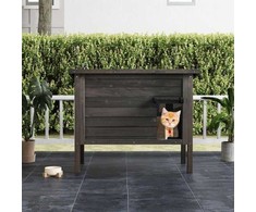 Promotions Lauko izoliacinė katės būda, 88x55x71 cm, tamsiai pilka ir juoda
