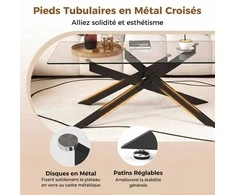 Promotions Kavos staliukas, 120x60x45.5 cm, juodas, stiklas