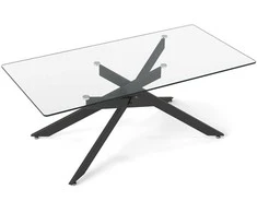 Promotions Kavos staliukas, 120x60x45.5 cm, juodas, stiklas