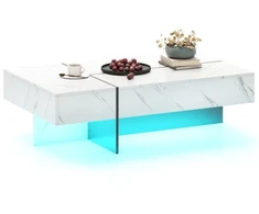 Promotions Kavos staliukas 120x70x35 cm Baltas Su Saugykla
