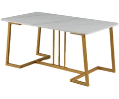 Promotions Kavos staliukas 90x50x41,5 cm Balta Aukso metalas