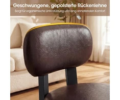 Promotions Kėdžių Rinkinys 2 Vnt Dirbtinė Oda Ruda Paminkštintas Atlošas Sulankstomas