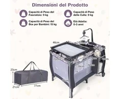 Promotions Kūdikio kelioninis lopšys, 3-in-1 konvertuojamas, tamsiai pilkas