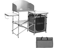 Promotions Sulankstomas stovyklavimo stalas, 146x46x112 cm, pilkas