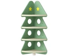 Promotions Knygų lentyna, 4 aukštų vaikiška Kalėdų eglutė, 44x44x123,5 cm, žalia, su laikymo vieta