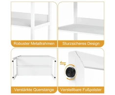 Promotions Knygų lentyna 64x33x90,5 cm Balta Metalas ir Medis