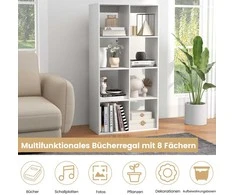 KNYGA Promotions Knygų lentyna, 69.5x33x137 cm, balta, su laikymo vieta