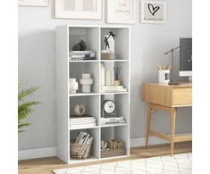KNYGA Promotions Knygų lentyna, 69.5x33x137 cm, balta, su laikymo vieta