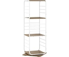 Promotions Knygų lentyna bokštas, 4 pakopų, 360° besisukanti, 40x40x115 cm, natūrali, metalinis rėmas