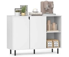 Promotions Komoda 106x38x80 cm balta, reguliuojamos lentynos, mediena