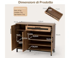 Promotions Komoda 120x41x95 cm natūrali juoda mediena