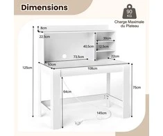 Promotions Kompiuterio stalas, 108x60x125 cm, Juodas