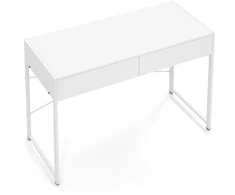 Promotions Kompiuterio stalas 111x48x76 cm Baltas metalinis rėmas, sandėliavimas