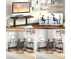 Promotions Kompiuterio stalas, L formos, 148x148x91 cm, Rudas