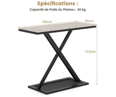 Promotions Konsolės stalas, 100x40x77 cm, baltas ir juodas