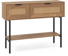 Promotions Konsolinis stalas 100x29,5x76 cm Natūralus rotangas, laikymo vieta