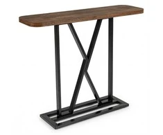 Promotions Konsolinis stalas 100x29,5x81 cm rudas juodas, metalinis rėmas