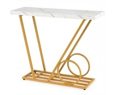 Promotions Konsolinis stalas, 100x29,5x81 cm, balta, marmuro imitacija