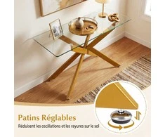 Promotions Konsolinis stalas, 115x45x78 cm, auksinė spalva, stiklas ir metalas