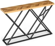 Promotions Konsolinis stalas, 140x30.5x91.4 cm, mediena, metalinis rėmas, su laikymo vieta