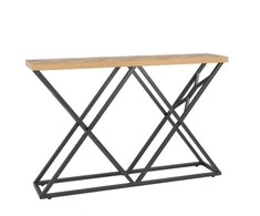 Promotions Konsolinis stalas, 140x30.5x91.4 cm, mediena, metalinis rėmas, su laikymo vieta