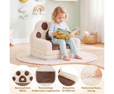Promotions Konvertuojamas vaikų sofa-loungeris 57,2x43,2x35,6 cm ruda/kreminė